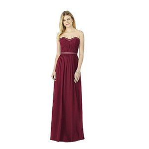 After Six, size 12, burgundy chiffon, sweetheart